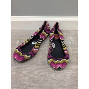 Missoni for Target Multicolor Zig Zag Knit Round Toe Ballet Flats Women Size 6.5